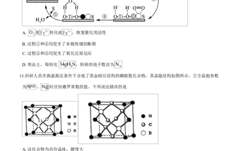2025年1月山西、陕西、宁夏、青海普通高等学校招生考试适应性测试（八省联考）化学试题Word版无答案_2025年1月_2501062025年高考综合改革适应性演练（八省联考）