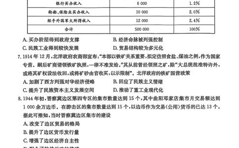 2025届河北省&ldquo;五个一&rdquo;名校联盟高三下学期4月联考历史试题（含答案）_2025年4月_2504282025届河北省&ldquo;五个一&rdquo;名校联盟高三下学期4月联考（全科）