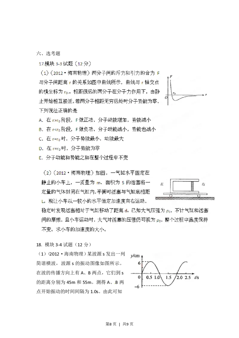 2012年高考物理试卷（海南）（空白卷）_物理历年高考真题_新&middot;PDF版2008-2025&middot;高考物理真题_物理（按省份分类）2008-2025_2008-2025&middot;（海南）物理高考真题