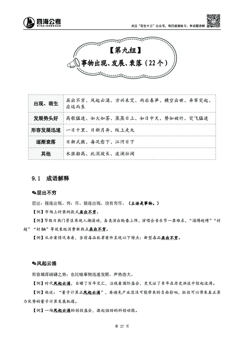 高频成语积累700词_2026考公资料_花生十三合集_旗舰班-国考2025花生十三旗舰班（花生行测+飞扬申论）⭐_1.花生十三行测（系统班+刷题班）_言语理解_系统班_讲义