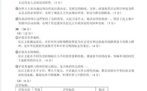 乌鲁木齐地区2025年高三年级第二次质量监测文综政治答案_2025年3月_250326新疆维吾尔自治区乌鲁木齐地区2025年高三年级第二次质量监测（全科）