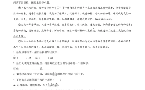 精品解析：2024年黑龙江省绥化市中考语文真题（解析版）_中考真题_1.语文中考真题2015-2024年_2024中考语文真题_精品解析：2024年黑龙江省绥化市中考语文真题