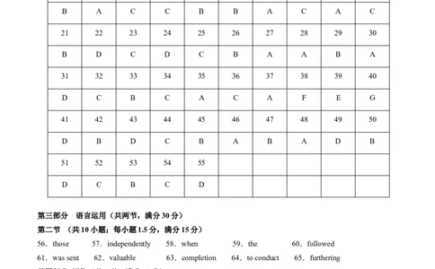 英语（新高考通用）01（答案及评分标准）(1)_1多考区联考_08272024年新高二开学摸底考试卷（word版含解析和答题卡）