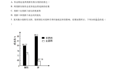 精品解析：2024年内蒙古中考生物真题（原卷版）_中考真题_8.生物中考真题2015-2024年_2024年中考生物真题_精品解析：2024年内蒙古中考生物真题