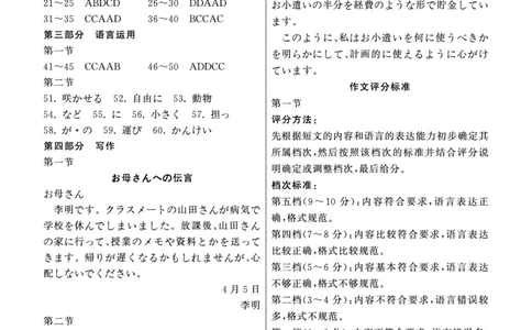2025.4齐鲁名校大联考高三日语答案_2025年4月_250422山东省齐鲁名校大联考2025届高三第七次学业水平联合检测（全科）_齐鲁名校大联考2025届山东省高三第七次学业水平联合检测日语