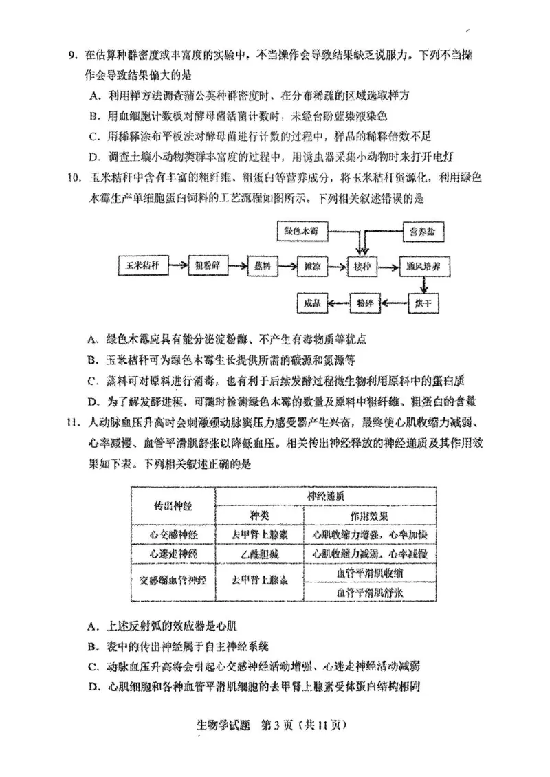 2025届吉林省长春市高三质量监测(三)生物试题_2025年4月_250413吉林省长春市2025届高三下学期质量监测（三）（全科）_吉林省长春市2025届高三下学期质量监测（三）生物