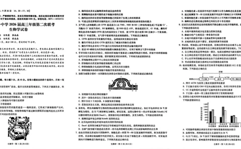 云南省昆明市第一中学2026届高三年级第二次联考生物_2025年10月_251001云南省昆明市第一中学2025-2026学年高三上学期第二次联考（全科）