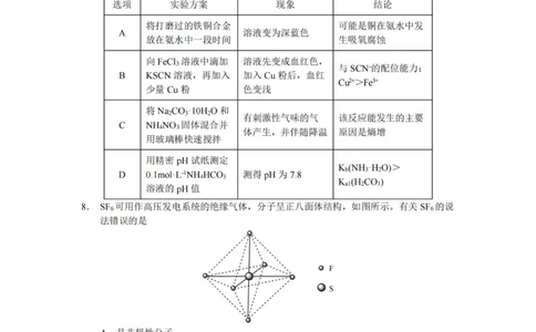 化学_2025年1月_250107湖南省长沙市第一中学2025届高三上学期阶段性检测（五）_湖南省长沙市第一中学2025届高三上学期阶段性检测（五）化学