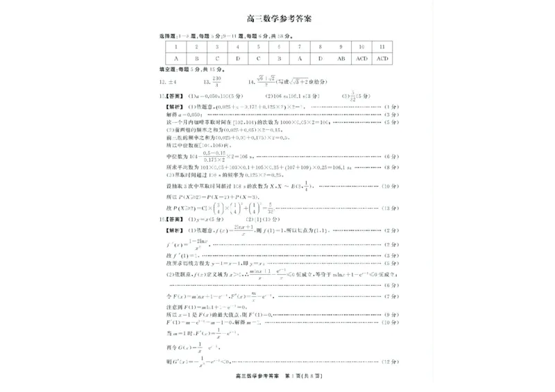 2025届安徽省高三下学期鼎尖预测大联考数学试题_2025年5月_2505132025届安徽省鼎尖名校联盟高三5月预测联考（全科）