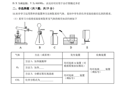 精品解析：广东省深圳市2020年中考化学试题（原卷版）_中考真题_5.化学中考真题2015-2024年_2020中考化学真题（113份）_2020年中考真题精品解析化学（广东深圳卷）精编word版