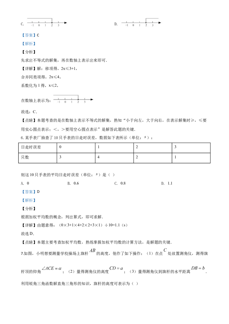 精品解析：江苏省苏州市2020年中考数学试题（解析版）_中考真题_2.数学中考真题2015-2024年_2020全国多省多地中考数学真题126份_2020年中考真题精品解析数学（江苏苏州卷）精编word版