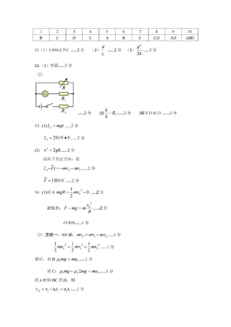 重庆市拔尖强基联盟育才中学校、万州高级中学、西南大学附属中学校2024届高三上学期12月联考物理