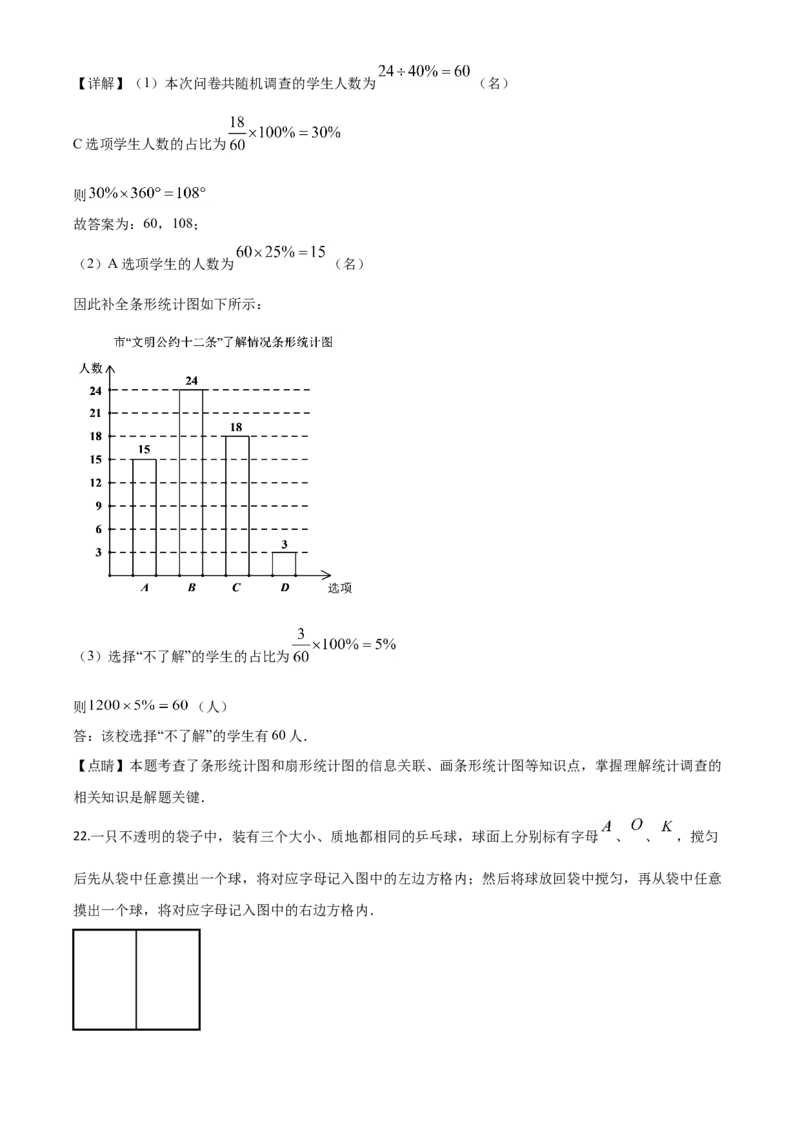 精品解析：江苏省淮安市2020年中考数学试题（解析版）_中考真题_2.数学中考真题2015-2024年_2020全国多省多地中考数学真题126份_2020年中考真题精品解析数学（江苏淮安卷）精编word版