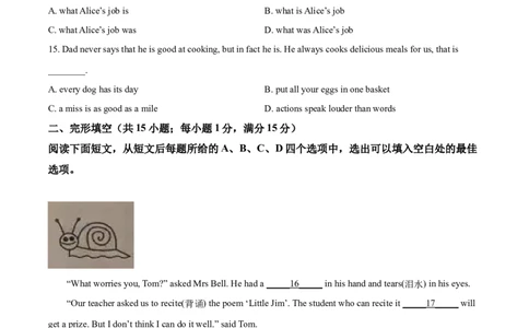 精品解析：江苏省宿迁市2021年中考英语试题（原卷版）_中考真题_3.英语中考真题2015-2024年_2021中考英语真题86份_2021江苏省_精品解析：江苏省宿迁市2021年中考英语试题