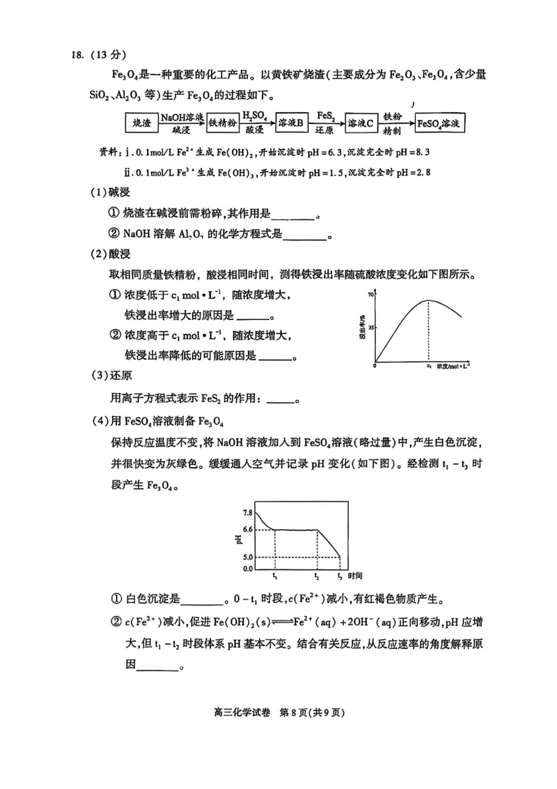 2025北京朝阳高三一模化学试题及答案_2025年4月_250407北京市朝阳区2025届高三一模（全科）