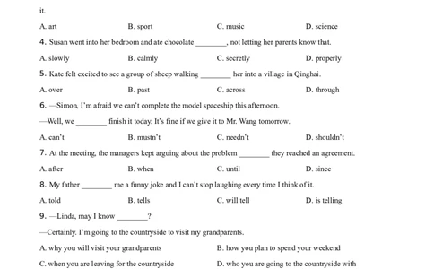 精品解析：浙江省温州市2021年中考英语试题（原卷版）_中考真题_3.英语中考真题2015-2024年_地区卷_浙江省_浙江温州英语10-22