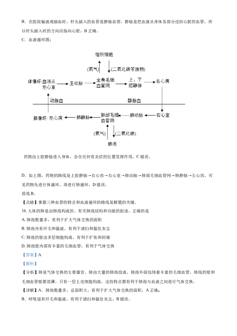 精品解析：江苏省苏州市2021年初中结业考试生物试题（解析版）_中考真题_8.生物中考真题2015-2024年_2021中考生物真题64份_2021江苏省_精品解析：江苏省苏州市2021年初中结业考试生物试题