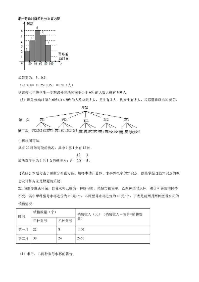 精品解析：贵州省遵义市2020年初中毕业生学业升学统一考试数学试题（解析版）_中考真题_2.数学中考真题2015-2024年_2020全国多省多地中考数学真题126份