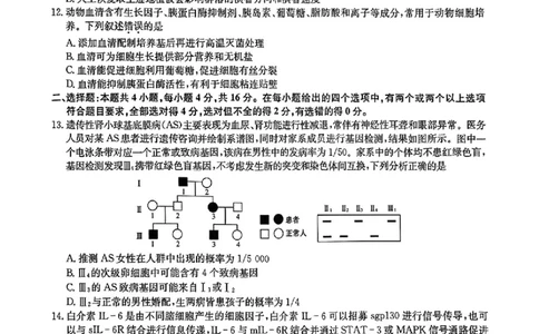 九师联盟2025届高三3月质量检测生物_2025年3月_250329九师联盟2025届高三3月质量检测（全科）_九师联盟2025届高三3月质量检测生物