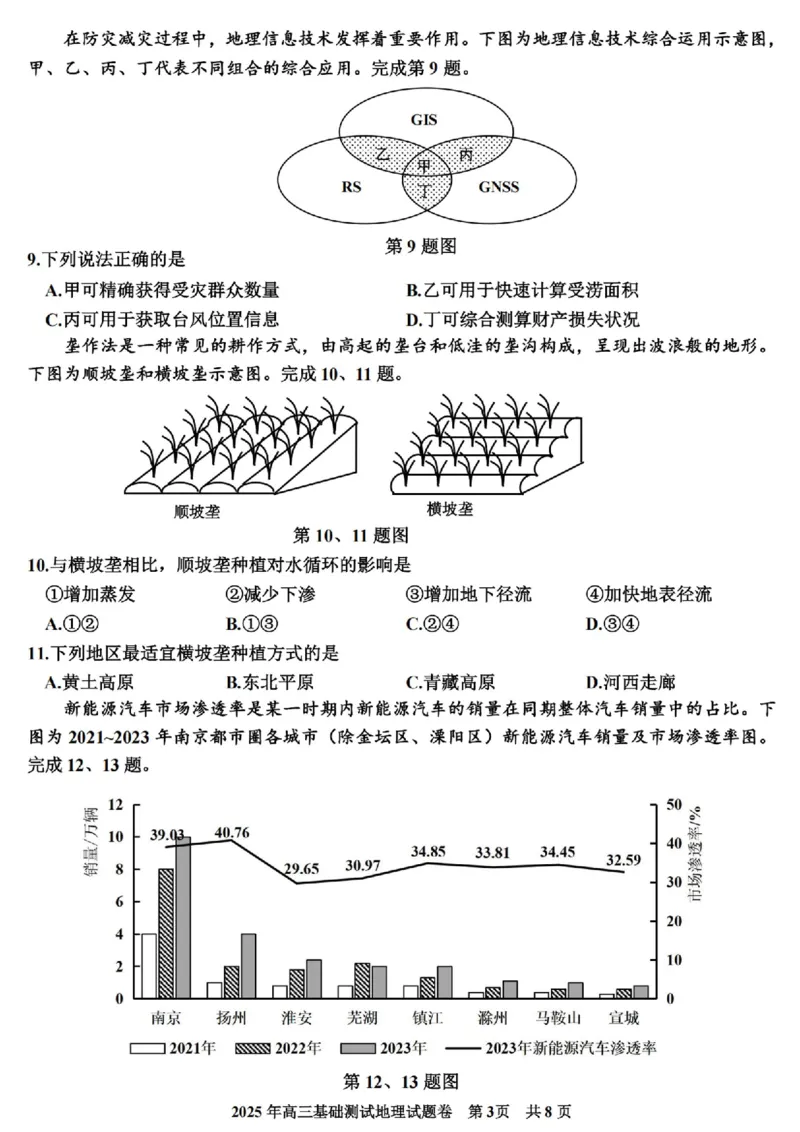 2025年嘉兴市高三基础测试+地理_2025年9月_250920浙江省嘉兴市2025年9月高三基础测试（全科）_浙江省嘉兴市2025年9月高三基础测试地理