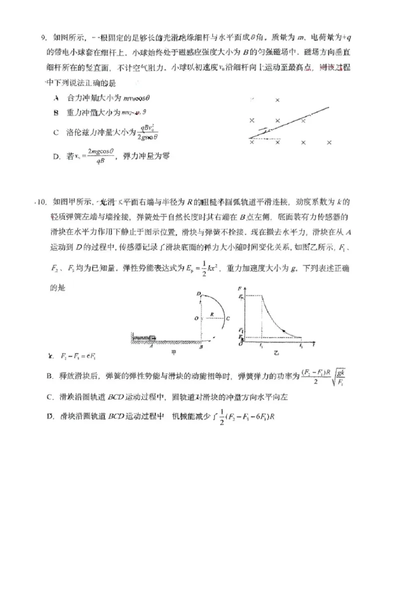 东北师大附中2025届高三下学期期初考试-物理试题+答案_2025年2月_250224吉林省长春市东北师范大学附属中学2024-2025学年高三下学期开学考试