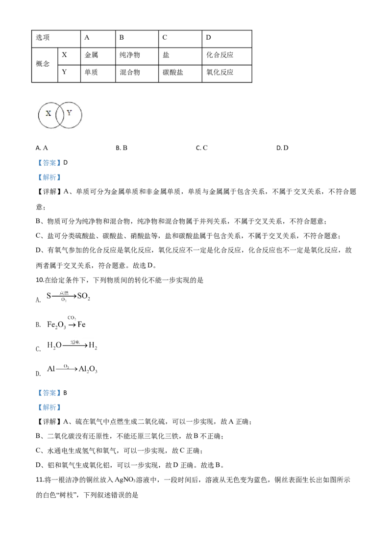 精品解析：江苏省无锡市2020年中考化学试题（解析版）_中考真题_5.化学中考真题2015-2024年_2020中考化学真题（113份）_2020年中考真题精品解析化学（江苏无锡卷）精编word版