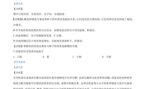 精品解析：辽宁省鞍山市2020年中考生物试题（解析版）_中考真题_8.生物中考真题2015-2024年_2020生物真题74份_精品解析：辽宁省鞍山市2020年中考生物试题