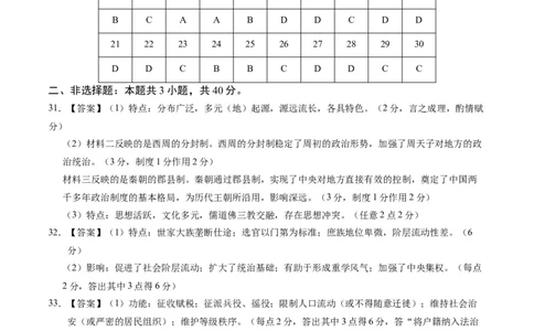 高一历史第一次月考卷（参考答案）（江苏专用）_1多考区联考试卷_0922黄金卷：2024-2025学年高一上学期第一次月考9科word解析版含答题卡（江苏专用）