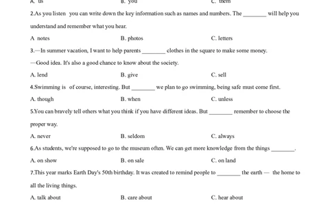 精品解析：山西省2020年中考英语试题（原卷版）_中考真题_3.英语中考真题2015-2024年_2020全国多省多地中考英语真题145份_精品解析：山西省2020年中考英语试题