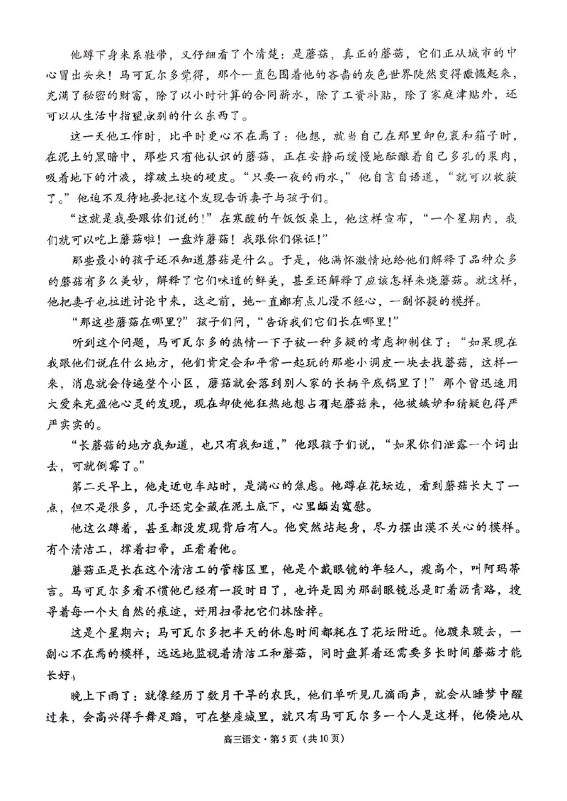 云南省保山市2024-2025学年高三上学期1月期末质量监测语文_2025年1月_250120云南省保山市2024-2025学年高三上学期1月期末质量监测试题