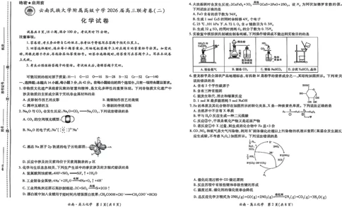 云南民族大学附属高级中学2026届高三联考卷（二）化学_2025年10月_12026年试卷教辅资源等多个文件_251018云南民族大学附属高级中学2026届高三联考卷（二）（全科）