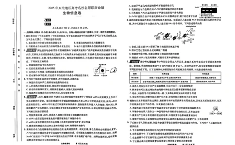 2025届东北地区高考名师名校联席命制-生物信息卷（含答题卡+答案）_2025年4月_2504102025年东北地区高考名校名师联席命制信息卷