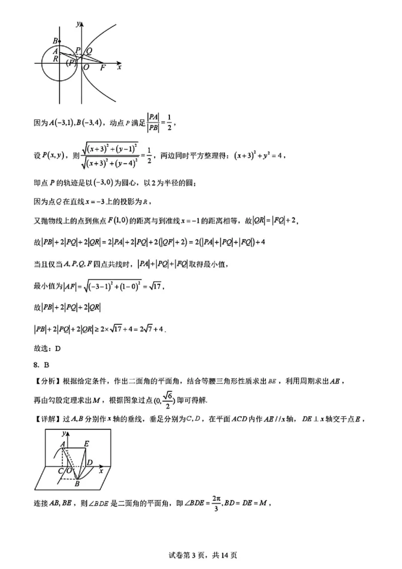 2025黑龙江哈尔滨六中高三第二次模拟考试数学含答案_2025年4月_250406黑龙江哈尔滨第六中学2025届高三第二次模拟考试（全科）