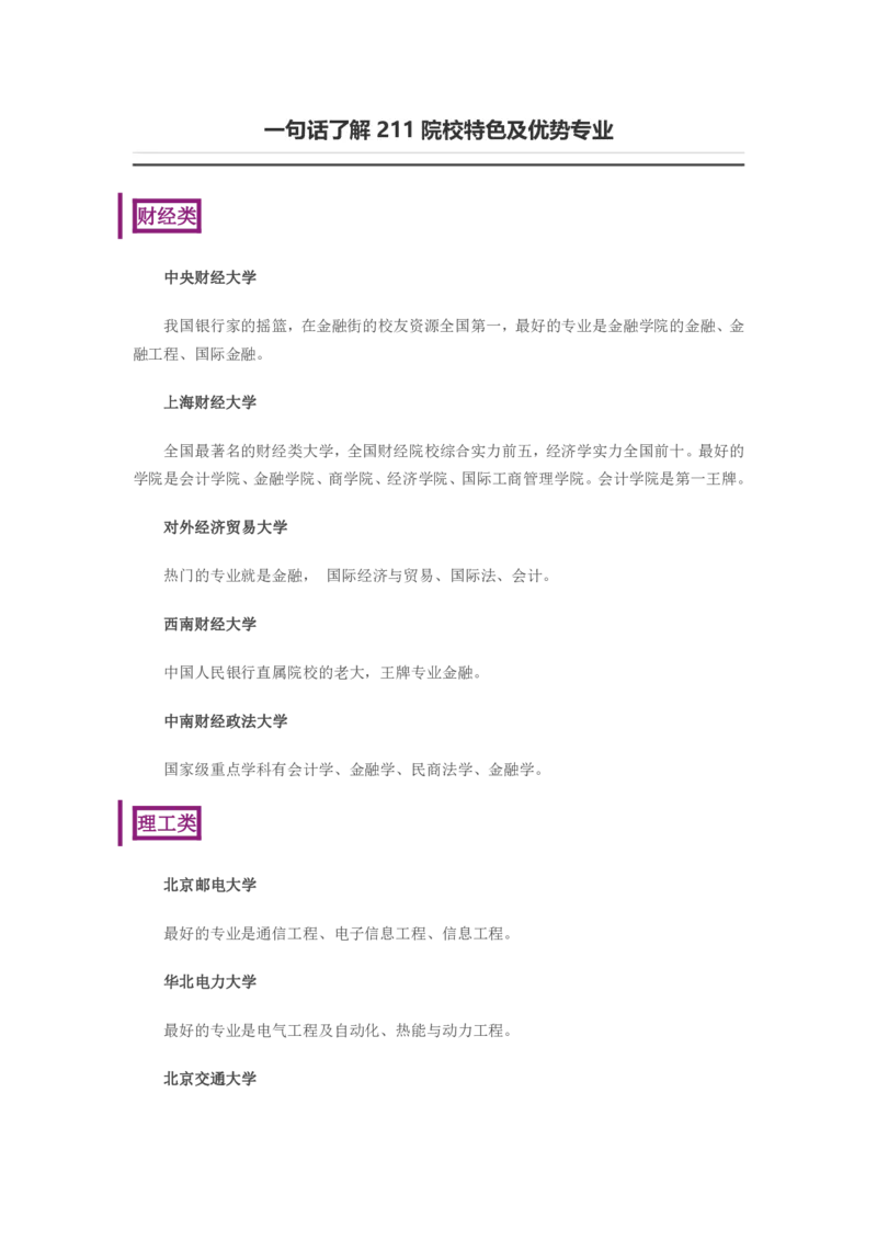 通过一句话了解211院校强势特色_1.高考2025全国各省真题+答案_必看高考志愿填报价值2999_热门大学介绍