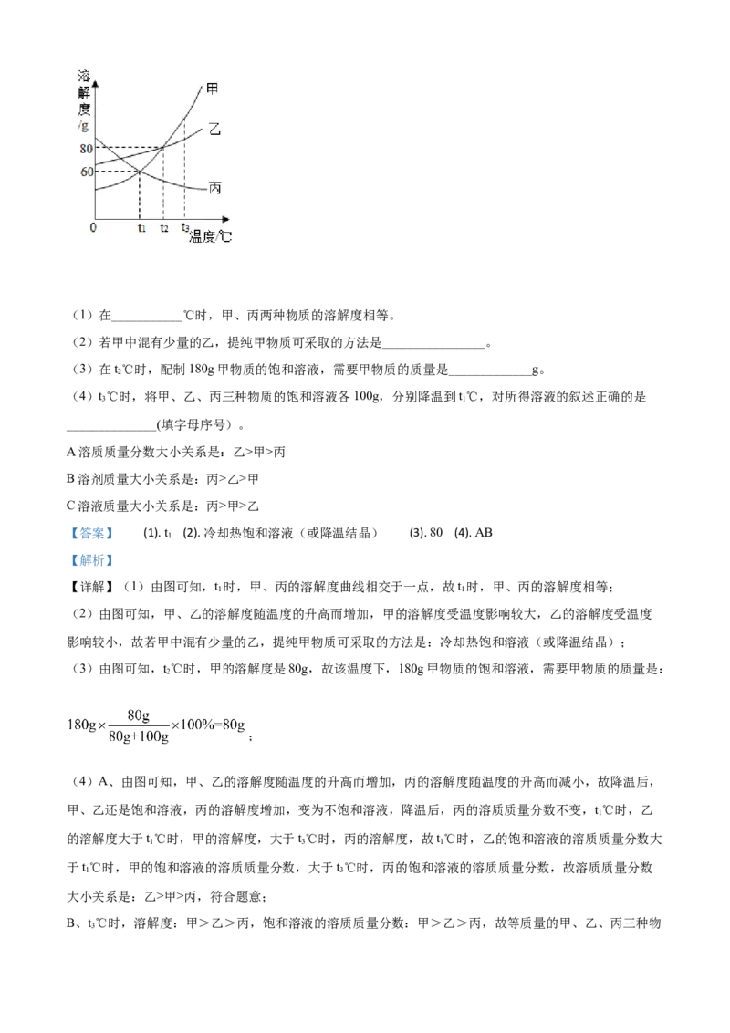 精品解析：辽宁省锦州市2020年中考化学试题（解析版）_中考真题_5.化学中考真题2015-2024年_2020中考化学真题（113份）_2020年中考真题精品解析化学（辽宁锦州卷）精编word版