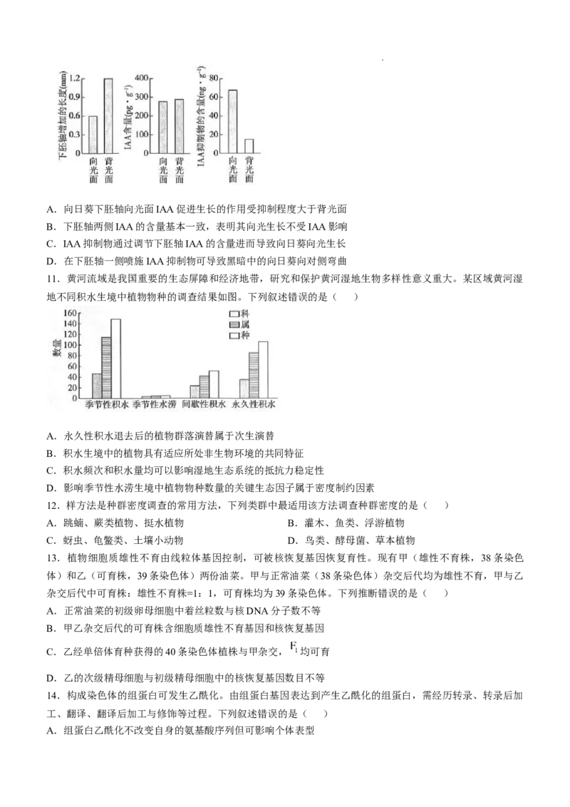 精品解析：2025年高考河南卷生物高考真题解析（参考版）_1.高考2025全国各省真题+答案_00.2025各省市高考真题及答案（按省份分类）_12、河南卷（9科全）_生物