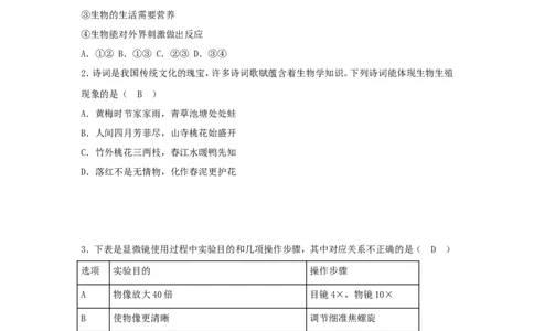 贵州省贵阳市2018年中考生物真题试题（含答案）_中考真题_8.生物中考真题2015-2024年_2018年全国中考生物141份