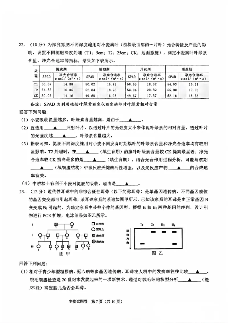 2025届浙江省绍兴市高三下学期4月二模生物试题_2025年4月_250411浙江省绍兴市2025届高三下学期4月二模（全科）_浙江省绍兴市2025届高三下学期4月二模试题生物