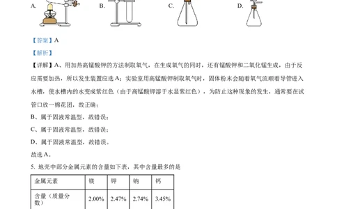 精品解析：2024年湖南省中考化学试题（解析版）_中考真题_5.化学中考真题2015-2024年_2024年中考化学真题_精品解析：2024年湖南省中考化学试题