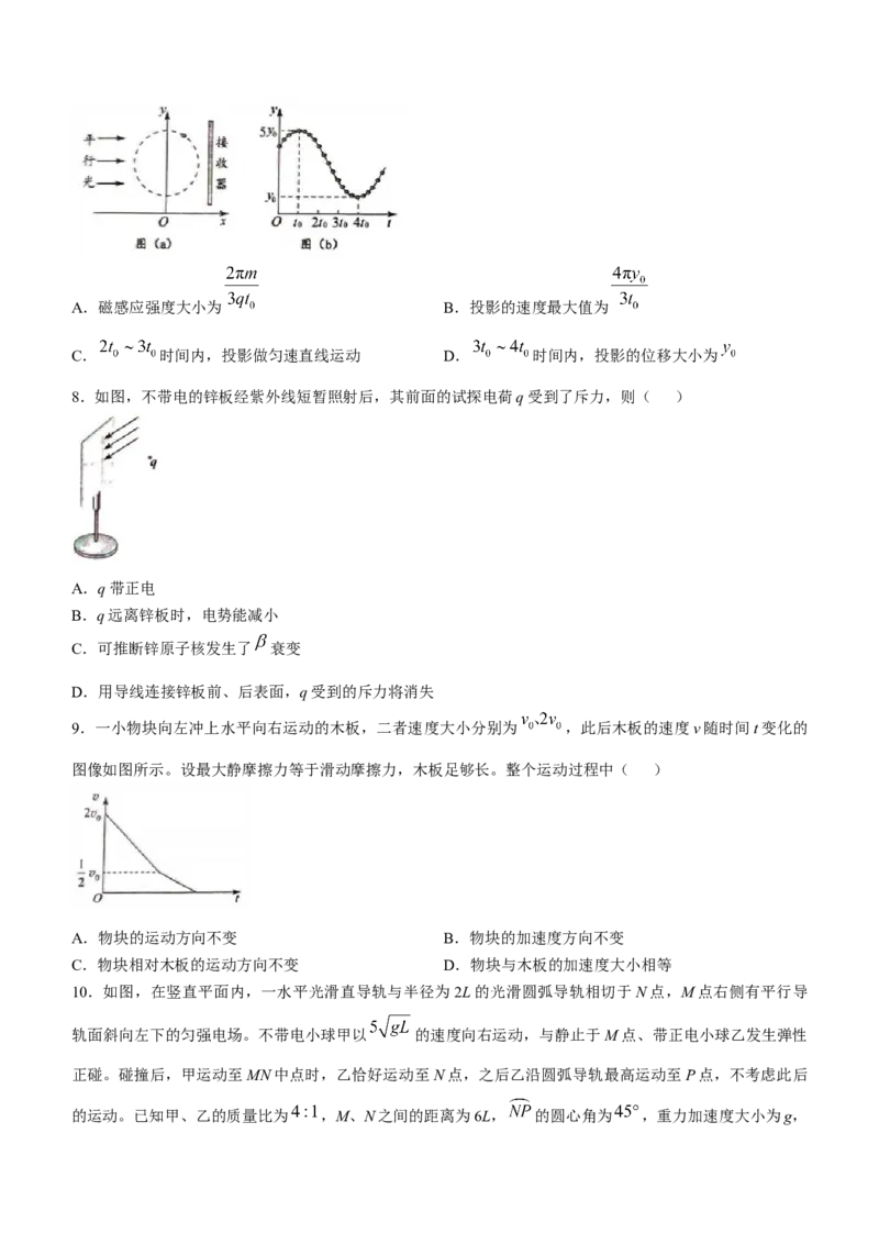 2025年1月内蒙古普通高等学校招生考试适应性测试（八省联考）物理试题_2025年1月_❤2025年高考综合改革适应性演练（八省联考）(1)