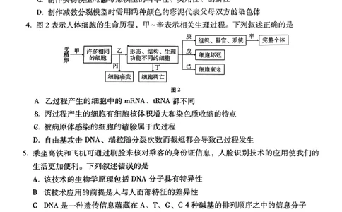 云南省保山市2024-2025学年高三上学期1月期末质量监测生物_2025年1月_250120云南省保山市2024-2025学年高三上学期1月期末质量监测试题