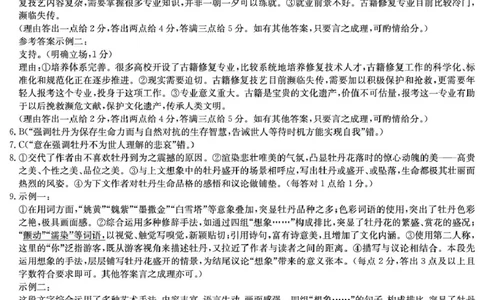 2025届湖南省长沙市岳麓区湖南师范大学附属中学高三一模语文答案_2025年4月_250418湖南师范大学附属中学2025届高三下学期4月模拟（一）（全科）