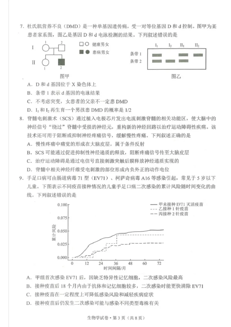 云南省昆明市2025届&ldquo;三诊一模&rdquo;高三复习教学质量检测生物_2025年3月_250328云南省昆明市2025届&ldquo;三诊一模&rdquo;高三复习教学质量检测（全科）