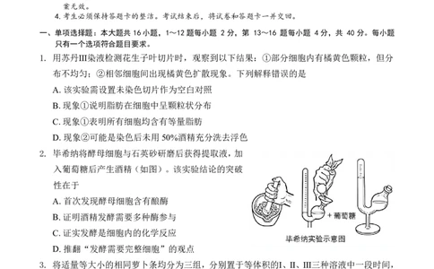 2026届深圳市高三年级第一次模拟联测试卷(生物试卷)_2025年11月_2511072026届广东省深圳市高三上学期第一次模拟联测（全科）_2026届深圳市高三年级第一次模拟联测试卷(生物)