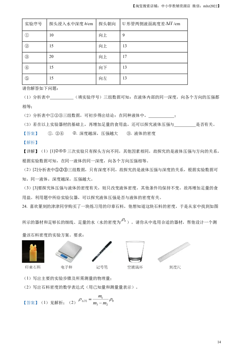 精品解析：2024年天津市中考物理试题（解析版）_中考真题_4.物理中考真题2015-2024年_2024中考物理真题_精品解析：2024年天津市中考物理试题