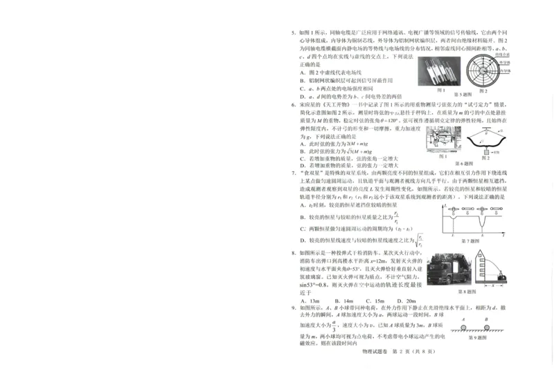 2025年5月浙江省温州市高三下学期三模物理_2025年5月_250512浙江省温州市普通高中2025届高三第三次适应性考试（温州三模）（全科）_温州市普通高中2025届高三第三次适应性考试物理