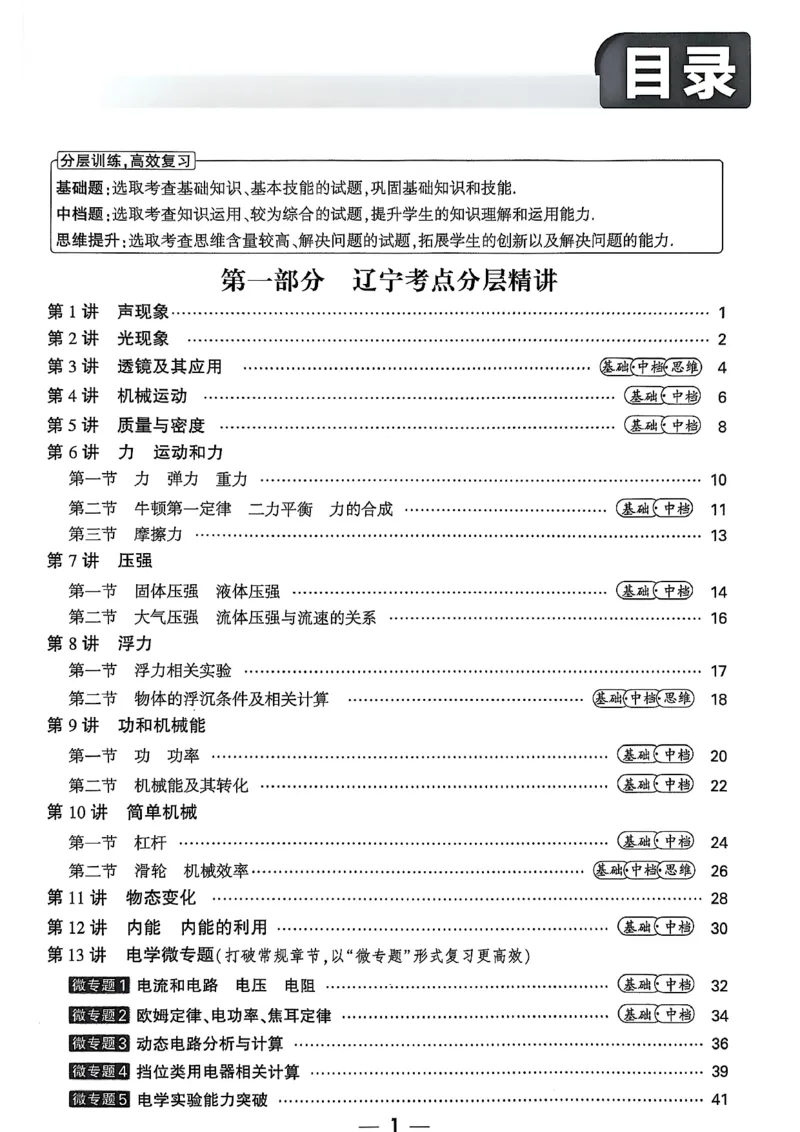 2026辽宁万唯试题研究（物理-2分层作业本）_26《万唯中考试题研究》辽宁_2026《辽宁万唯试题研究》物理