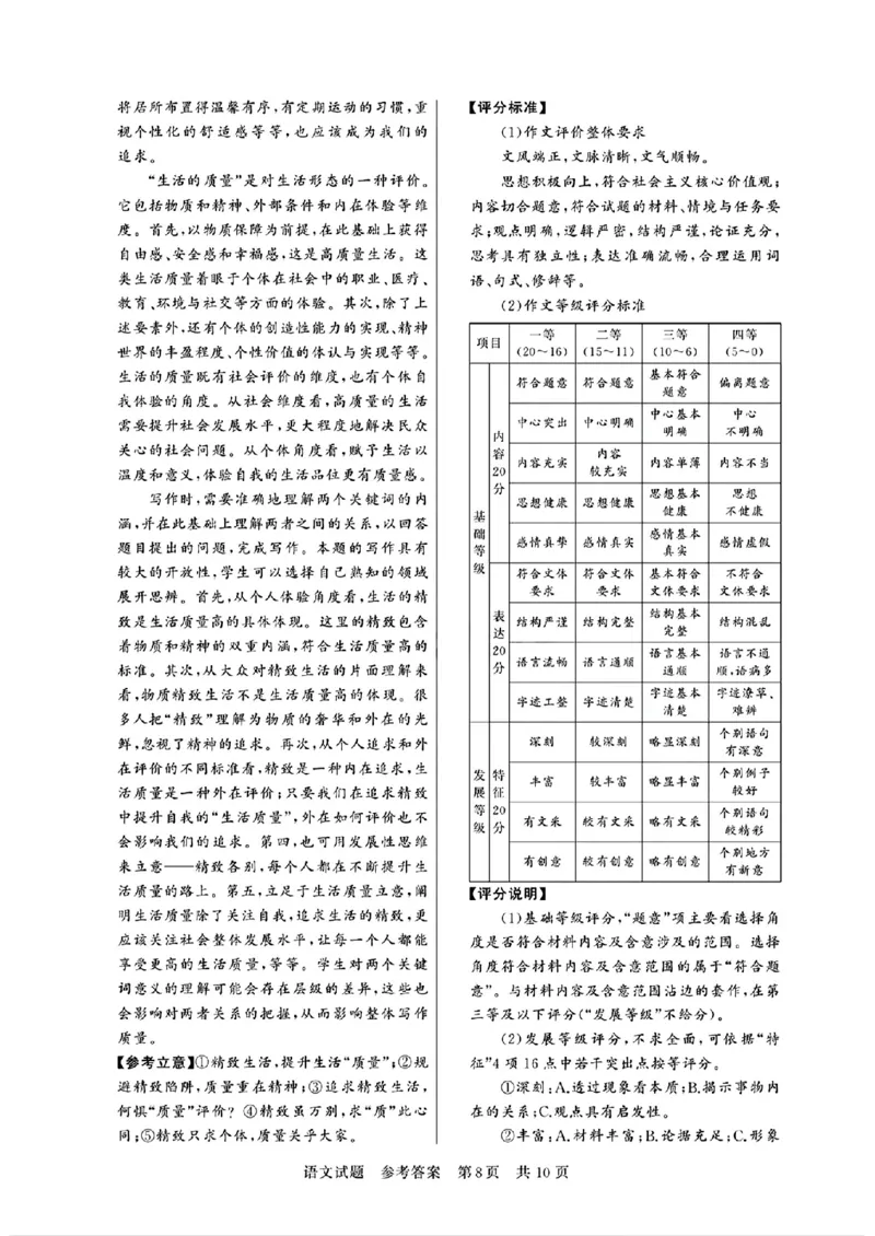 2025届高三（T8）第二次联考语文试卷和答案_2025年3月_2503282025届八省八校高三部分重点中学3月联合测评（T8联考）（全科）_2025届高三部分重点中学3月联合测评(T8联考)语文