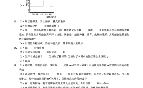 2025-2026学年度（上）高2026届9月月考生物答案_2025年9月_250920重庆实验外国语学校2025-2026学年度（上）高2026届9月月考（全科）_生物