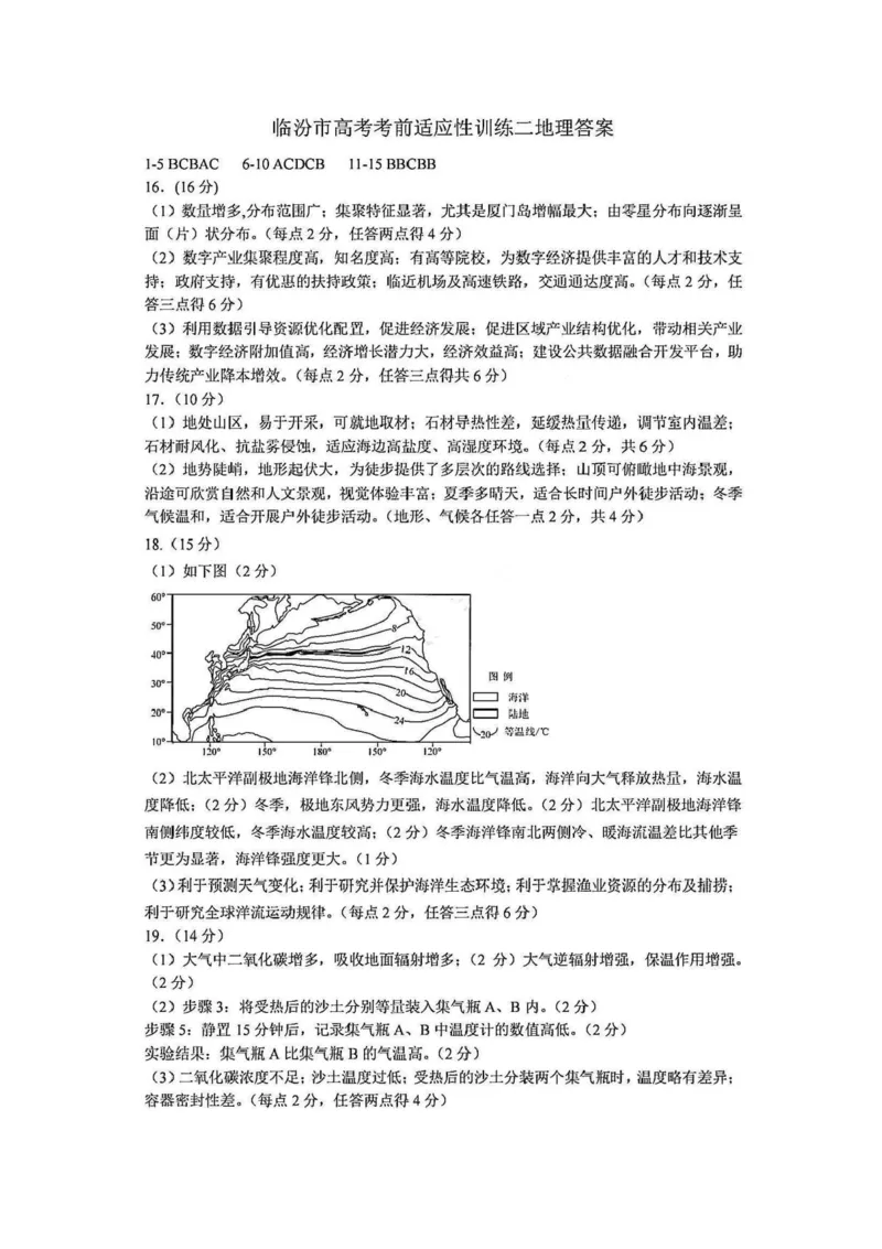 2025届山西省临汾市高三下学期考前适应性训练考试（二）地理试题（含答案）_2025年4月_2504042025届山西省临汾市高三下学期第二次模拟考试（全科）